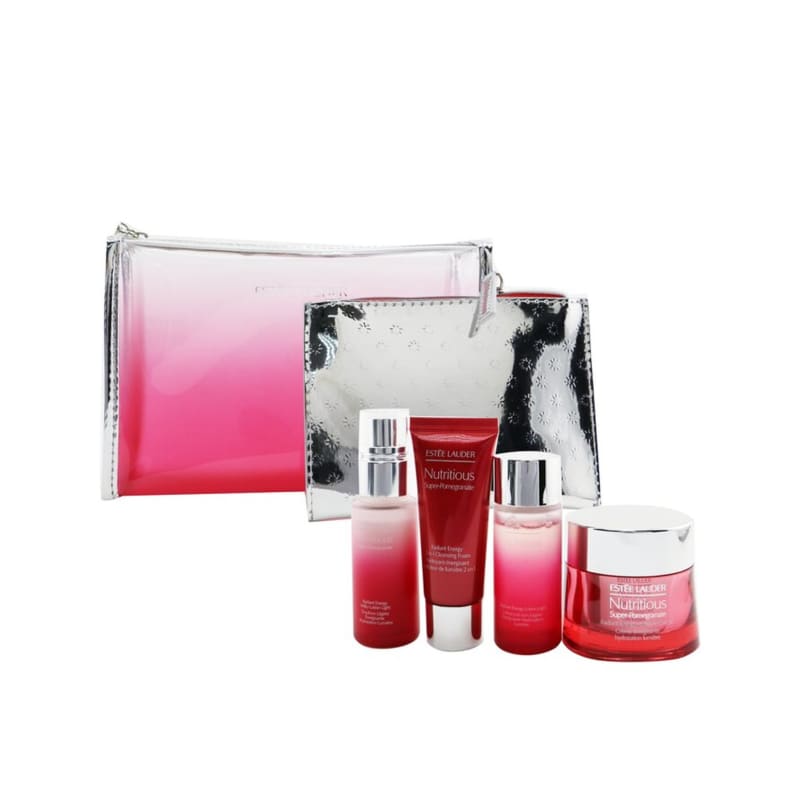 Estee Lauder Nutritious Super Pomegranate Reveal A Rosy Radiance Set 4pcs+2bags