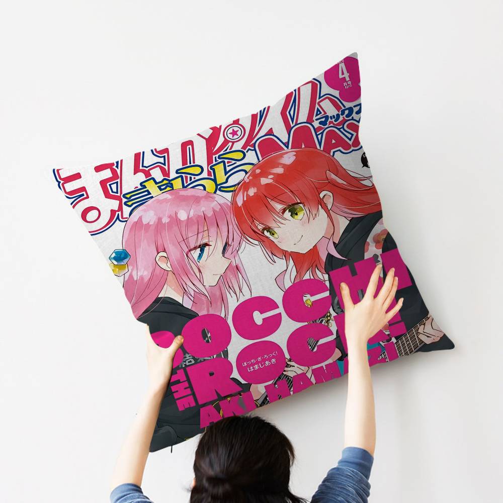 Anime Singer B-Bocchi The Rock! Personalized Picture Text Home Decorative Pillows Household Gifts 45x45cm