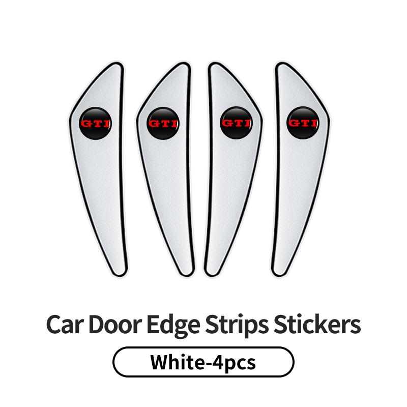 For Volkswagen MNNJ14Pcs PVC Soft Rubber Blade Shaped Auto Car Door Corner Anti-collision Sticker For Volkswagen VW Golf 4 7 GTI Tiguan Passat B5 B6