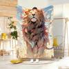 Fantasy Animal Majestic Lion Throw Lightweight  Flannel Blanket Soft Skin-Friendly For Summer Cooling