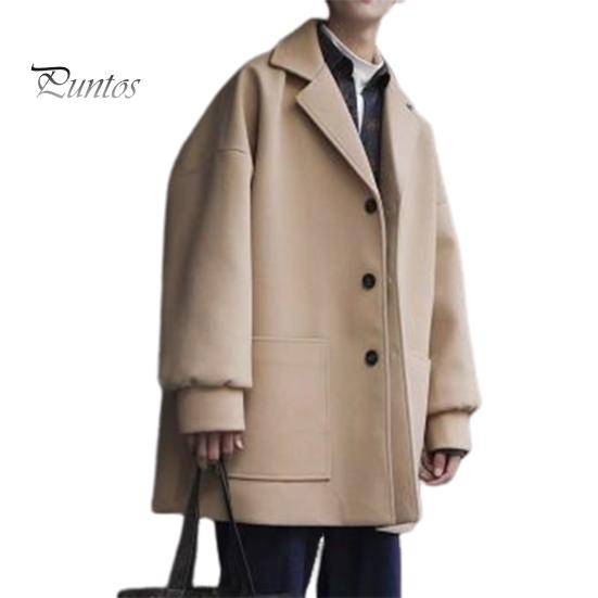 

Мужская ветровка с лацканами, длинный рукав, куртка средней длины, однотонная, свободный крой, большие карманы, осенне-зимняя куртка, пальто L хаки