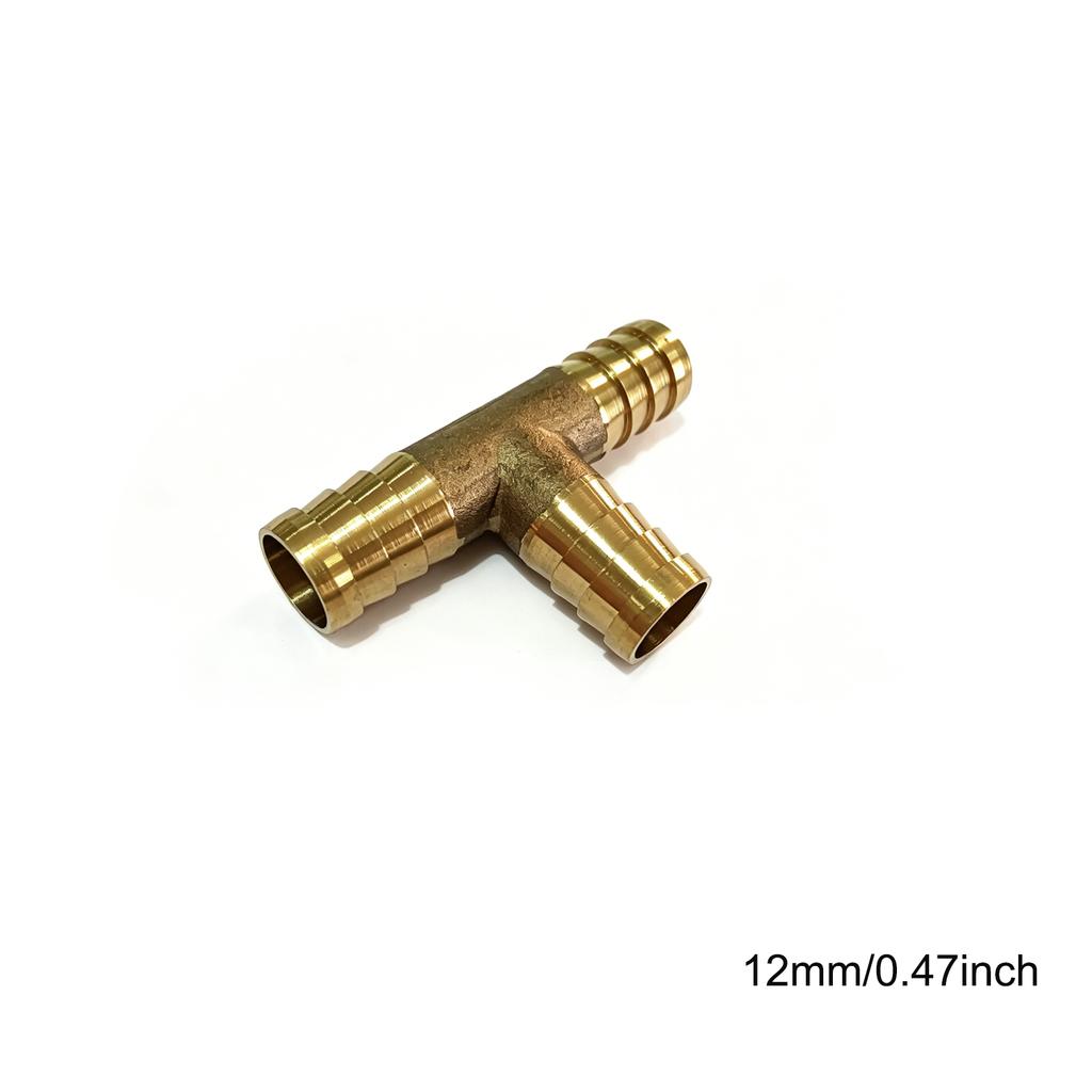 4/5/6/8/10/12/14/19mm Hose Barb Tail Tee 3 Ways Reudcing Brass Pipe Fitting Splitter Coupler Adapter Connector Water Gas Oil
