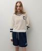 CLOVE [26Ss Clove] Net Weave V-Neck Knit (Ivory)