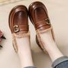 Black Small Leather Shoes for Women's 2024 Autumn and Winter New One-pedal Thick-soled Fashion British Style Velvet Warm Loafers for Women