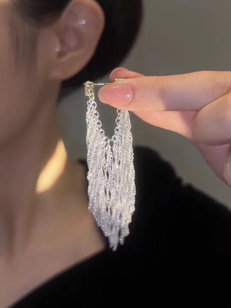 High-end Zircon Tassel Earrings for Women