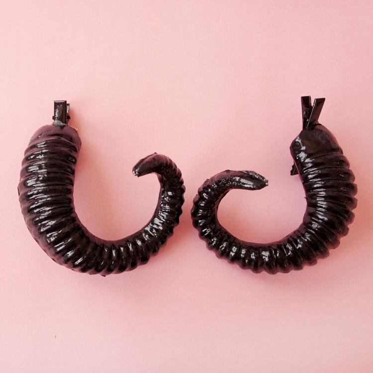 

Rose Devil Halloween Horns Hairpins Women Headwear Cosplay Demon Decorations Black