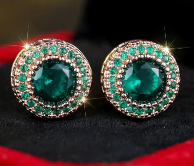 Nové kulaté náušnice s plným osazením diamantů v hongkongském stylu pro ženy - Evropský a americký vysoce kvalitní dutý design, Inovativní a stylové šperky