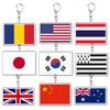 Nouveaux Porte-clés Drapeaux de Pays Anneau pour Accessoires Pendentif Sac Américain Britannique Coréen Coréen Porte-clé Porte-clés Bijoux Cadeaux pour Fans