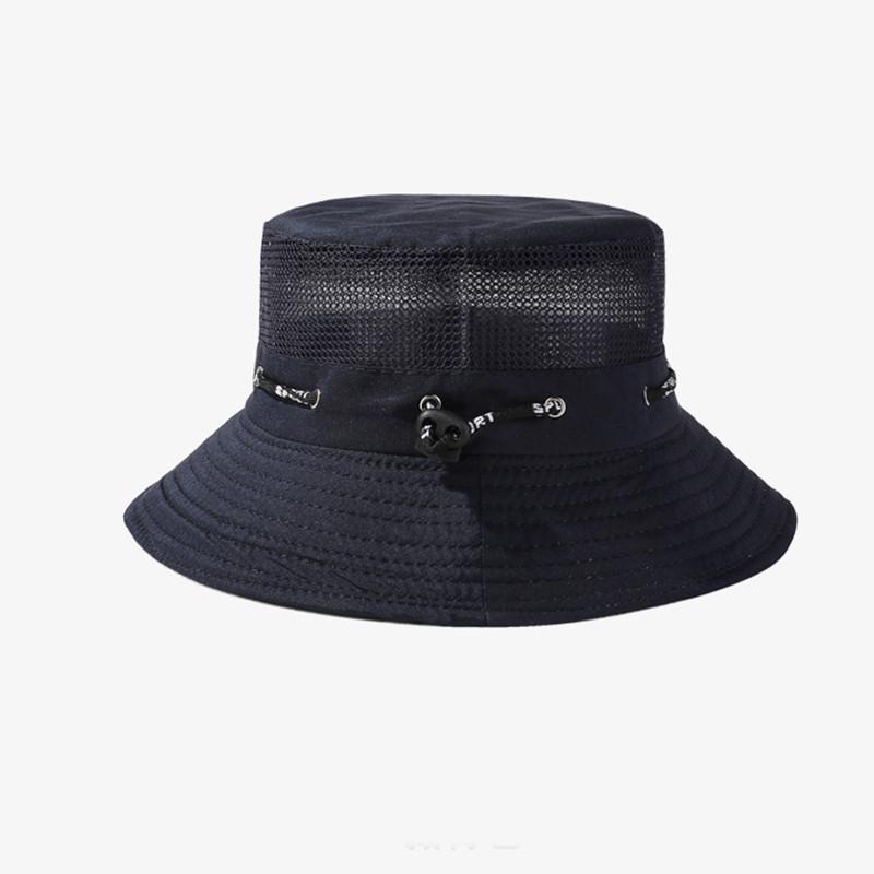 Black Mesh Fisherman Hat Men Summer New Outdoor Leisure Sunshade Sun Hat Travel Mountain Simple Basin Hat Fishing Hat