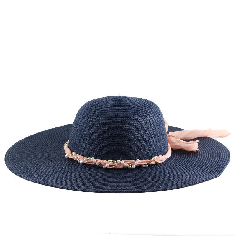 Women's Summer Straw Hat with Large Edges for Sunscreen and Vacation Dome Sun Hat