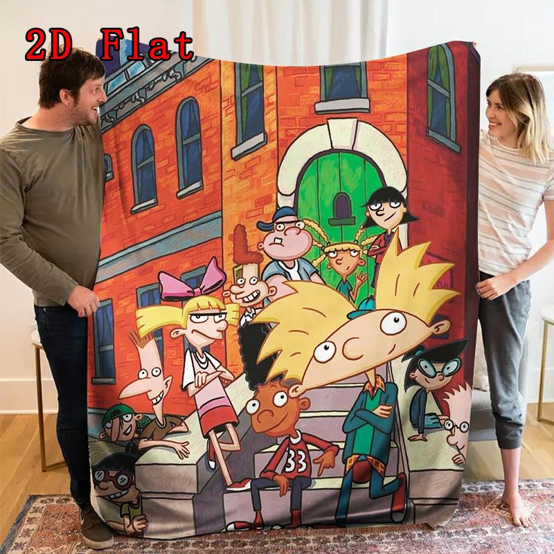 Hey Arnold 2D Flat Pattern Flannel Blanket High Quality All Seasons Warmth and Comfort Perfect for Christmas Gifts.SMT0917088