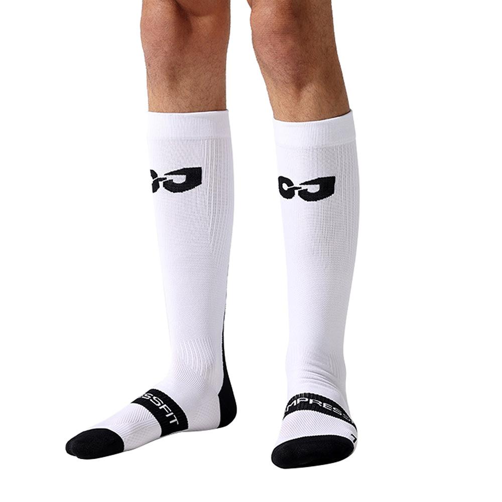GOLOVEJOY DWZ13 Reflective High Tube Sports Socks Compression Socks for Men Women B