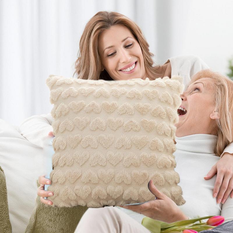 1PC Modern Solid Color Love Plush Throw Pillow Cover Wedding Valentine's Day Cushion Cover Home Bedroom Living Room Sofa Decor