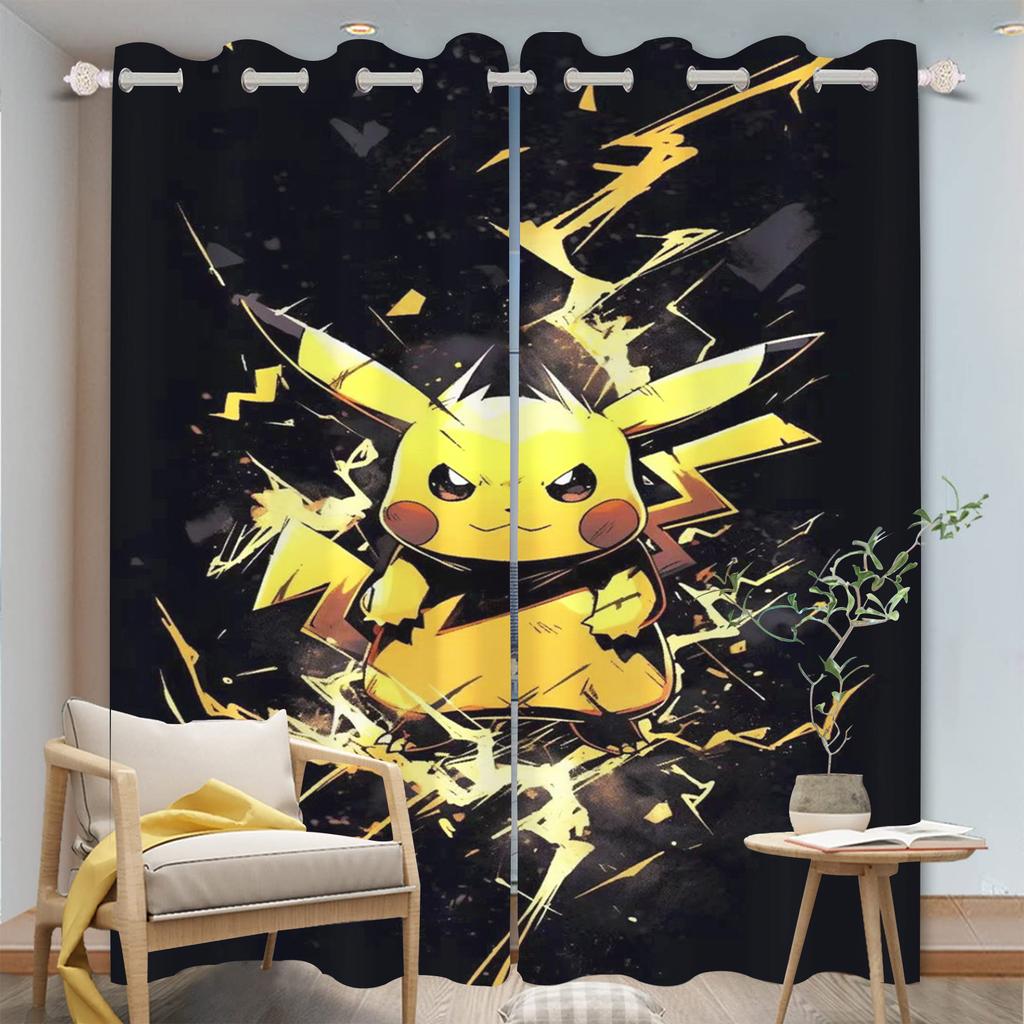 Miniso animacinis Pikachu užuolaidos svetainei animacinis išardomas miegamajam premium užuolaida blokuojanti šviesą poliesteris idealus sėdėjimui