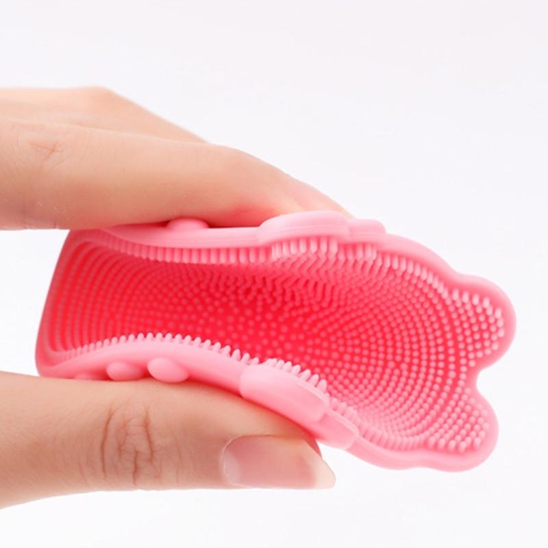 Multifunctional Infant Silicone Cleaning Brush Safe Bath Massage Tool Cute Cartoon Design for Baby Comfortable