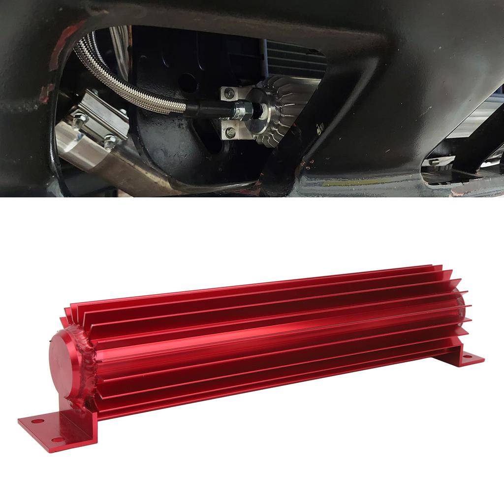 12in Dual Channel Cooler Aluminum Finned Anodize Dual Pass Heat Sink Fit for Car Truck