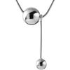 Round Ball Necklace Women'S Light Luxury Niche Ball Bing Snake Bone Chain Tassel Personalized Versatile Small Ball Collarbone Chain Neck Chain