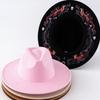 Vintage Embroidered Fox Skull Wide-brim Hat, Black Pink Felt Hat, European and American Dark Gothic Style Sun Hat