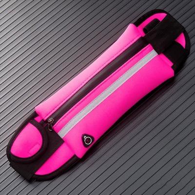 Sport Fanny Pack - SHOP-STORY - Waterproof - Pink - Earphone Outlet - Zippered Pocket