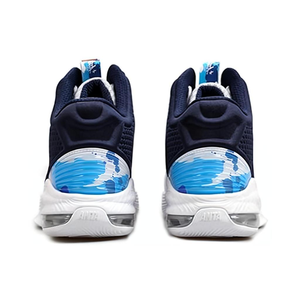 Stash X Anta Cushioning Slip Resistant And Abrasion Resistant Coverage High Top Basketball Shoes Men's White Blue 91931110-8
