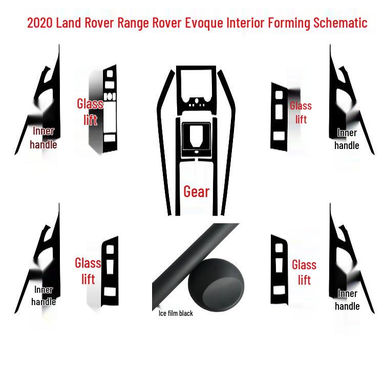 2020 Range Rover Evoque Carbon Fiber Interior Film: Scratch-Resistant Console & Door Gear Sticker