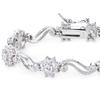 Gift from New York Bracelet for Platinum 925 Gift for Women Women, Finish, Flower, Silver, Hypoallergenic,