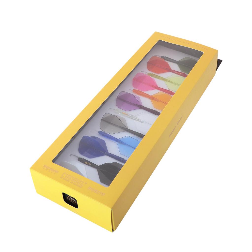 CUESOUL ROST 77 Transparent Set of Small One-Piece Flights, Standard, 12-Color Mix, 12, (CS-77-12XB-S)
