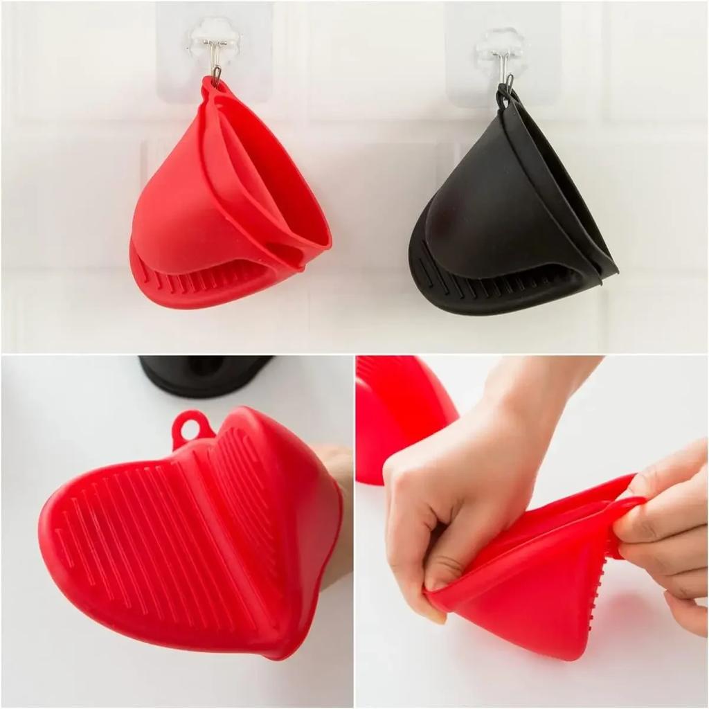 2025 Neue 2 Stück Hitzebeständige Handschuhe Silikon Kochzangen Finger Schutz Topfhalter Für Küchen Kochen Baki