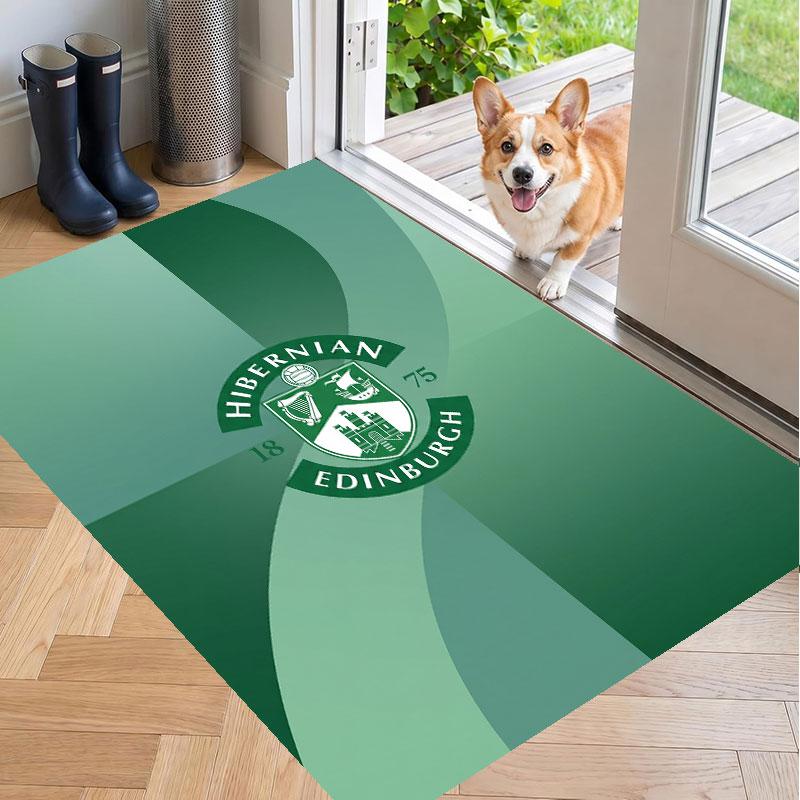 Yumuşak Zemin Halısı Hibernian FC Desenli Alan Halısı Ev Odası Dekorasyonu İçin Dekoratif Mat