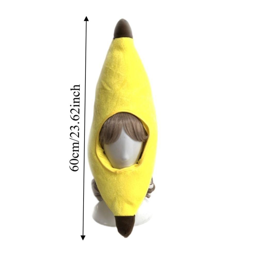 Cartoon Plush Fruits Hat Creative Halloween Headgear Yellow Banana Cap Festival Event