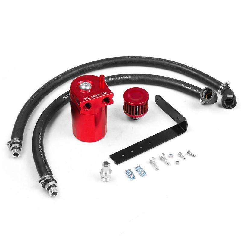 

Oil Catch Can Reservoir for Tank with Mini Filter Breather Oil Separator for For червоний