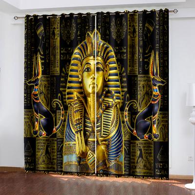 Egyptian Sacred Pattern Curtains Sunshade and Windproof Home Decoration Curtains Can Be Used for Living Room Bedroom