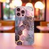 Pink Honeycomb High-end Phone Case Electroplated Glass TPU PhoneCase for iPhone 17 16 15 14 13 12 11pm Pro Plus