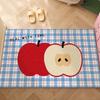 Checkered Pattern Carpet Blue White Rug "HEAL WITH TIME" Mat Door Mat for Entryway Home Decoration Fresh Style Welcome Mat