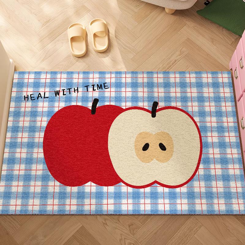 

Checkered Pattern Carpet Blue White Rug HEAL WITH TIME Mat Door Mat for Entryway Home Decoration Fresh Style Welcome Mat 40X60CM
