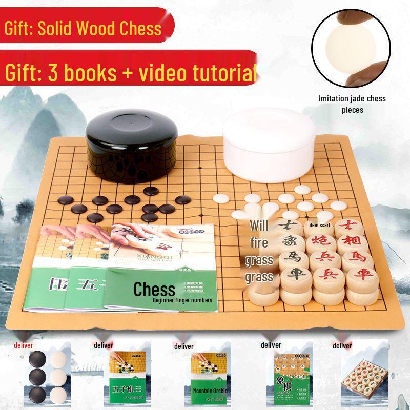 Large Frosted Chessboard - Eye-Friendly Imitation Jade Design, Drop-Resistant for Students, Ideal for Chess, Go, and Gomoku.