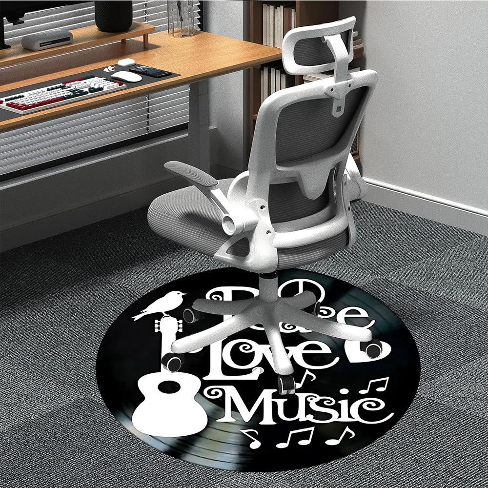 

1pc Peace Love Music Chair Carpet for Office, Non-slip, Soft and Durable Office Rug for Decoration, Perfect for Office yy251229169 80cm by 80cm
