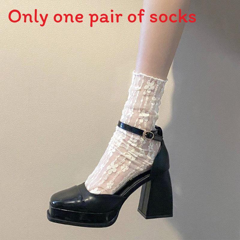 Lolita Lace Thigh High Socks With Breathable Mesh For Girls Spring Fashion