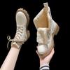 New Gothic Style Chunky Platform White Women Ankle Boots Big Size 42 Elegant Plush Walking Comfy Woman Boots D433