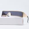 Non-polarized Vintage Trendy Design Small Frame Punk One-Piece Women Men Sunglasses Metal Frame Outdoor Driving Men Sun Eyeglasses