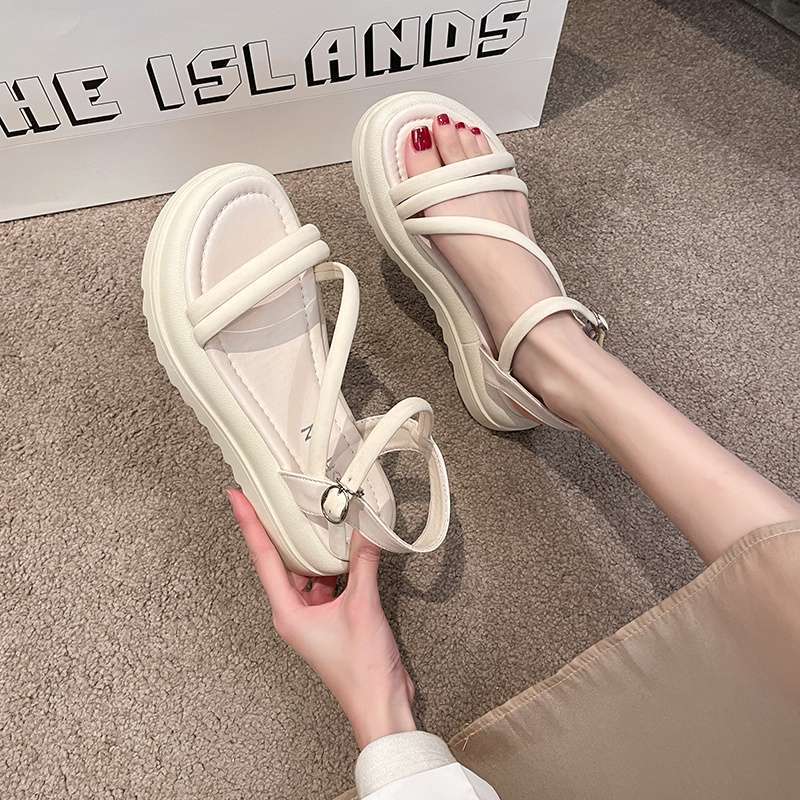 Roman Sandals Women's Summer 2025 New Casual Versatile Thick-soled Soft-soled Pregnant Women's Beach Women's Shoes
