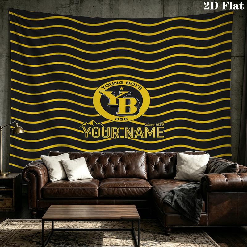 Custom Name BSC Young Boys Printed Tapestry – Wall Hanging for Bedrooms, Dorms, and Home Decor