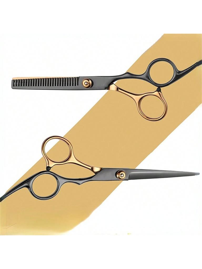 1PC Diagonal Tail Black Gold Hair Scissors, Beauty Scissors, Pet Scissors, Bang Scissors, Teeth Scis