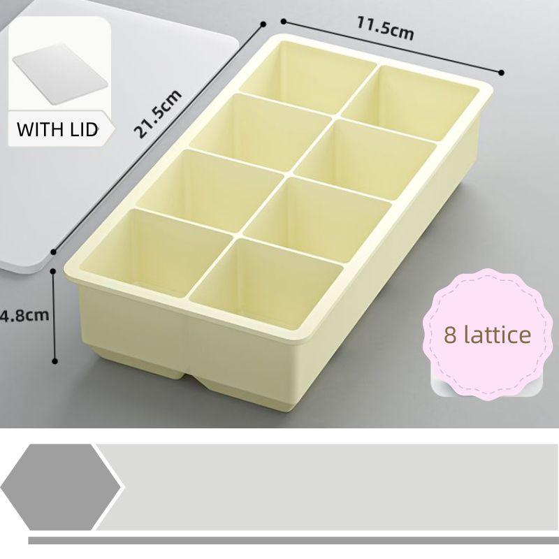 Square Silicone Ice Cube Mold with Lid - Reusable Kitchen Tool for Easy Ice Cubes Storage Dessert Making Mixer Whiskey Kitchen