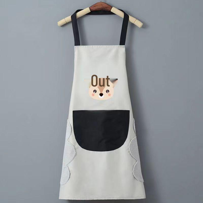 Waterproof Oil-Proof PVC Kitchen Apron with Wipe Hands Feature