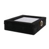 ABWR-5X Velvet Glass Ring Earring Jewelry Display Organizer Box Tray Holder Storage Case, Black