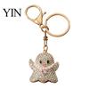Halloween Jewelry Rhinestone Pumpkin Keychain, Ghost Witch Hat Spider Web Cat Decorative Accessories Bag Charm, Car Key Ring for Handbags Backpacks