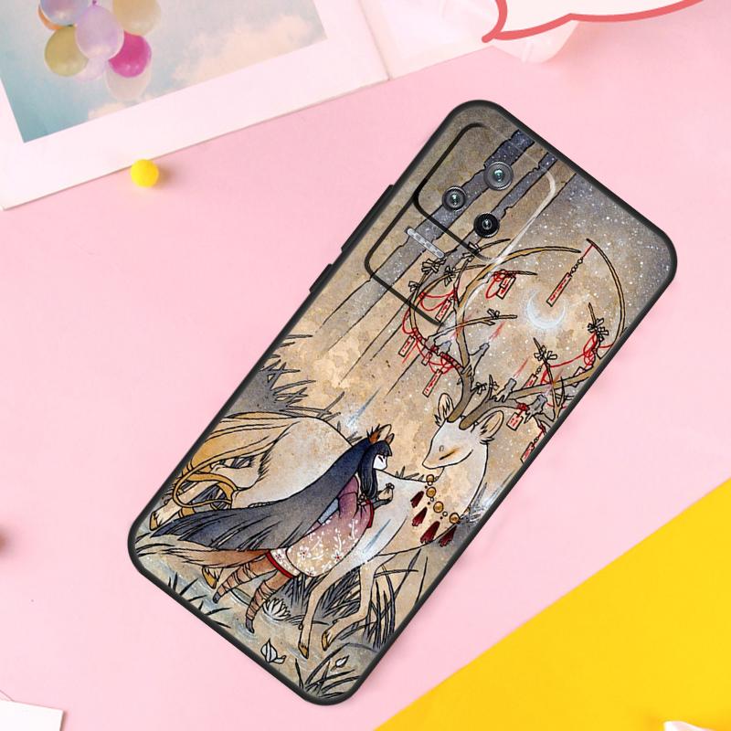 Kitsune Fox Art Case For Xiaomi 14 Ultra 13 11T 12T 13T Pro 12 Lite POCO X6 Pro M6 X3 X4 X5 M5s F3 F5 Cover