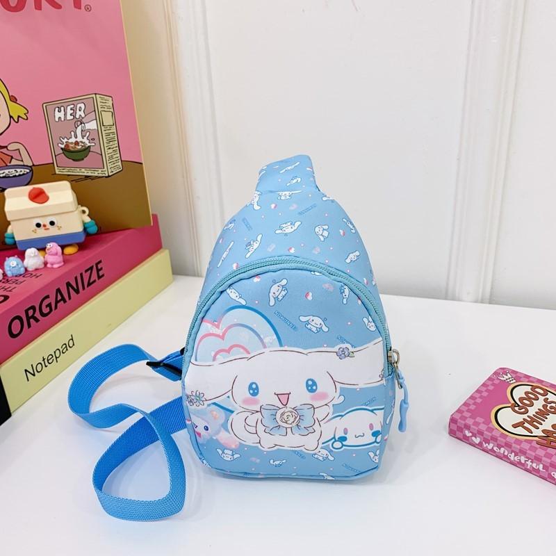 Sanrio Kuromi Cartoon Kids Chest Bag With Breathable Nylon For Daily Use