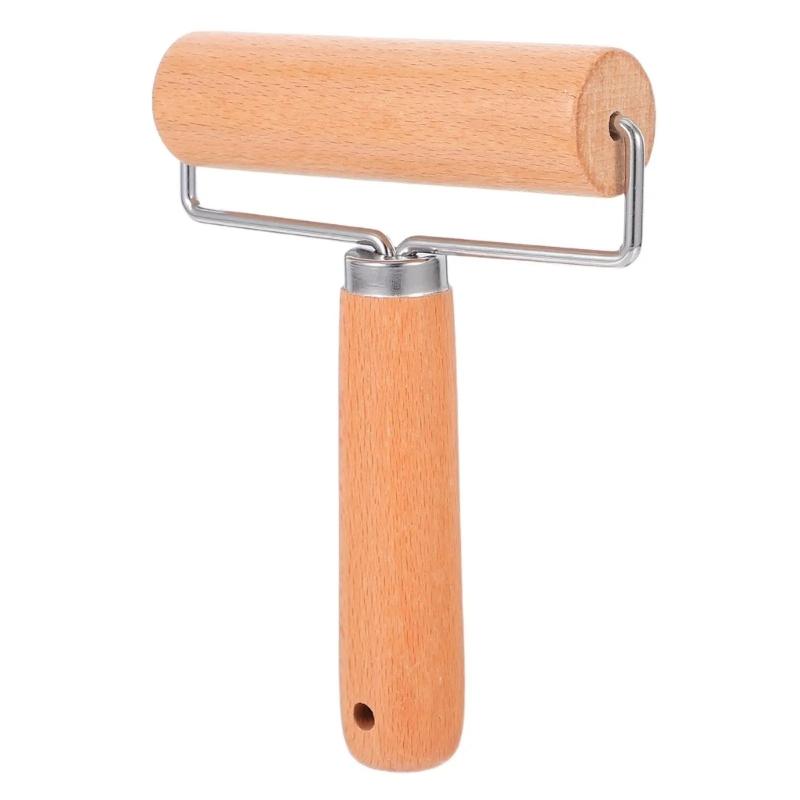 

Деревянная скалка с эргономичной ручкой для выпечки, приготовления пищи, кондитерских изделий, ролик для теста для пиццы, антипригарный кухонный инструмент 1